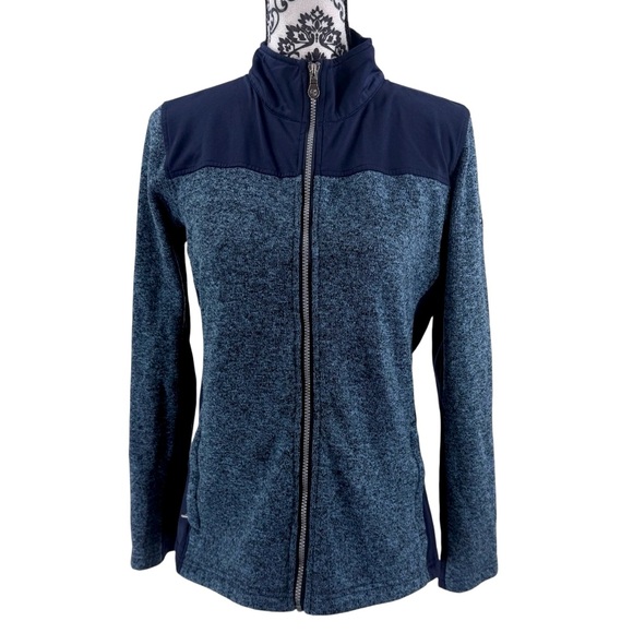 Straight Down Carmel Logo Full Zip Performance Jacket M Navy Blue Heather - Picture 1 of 12